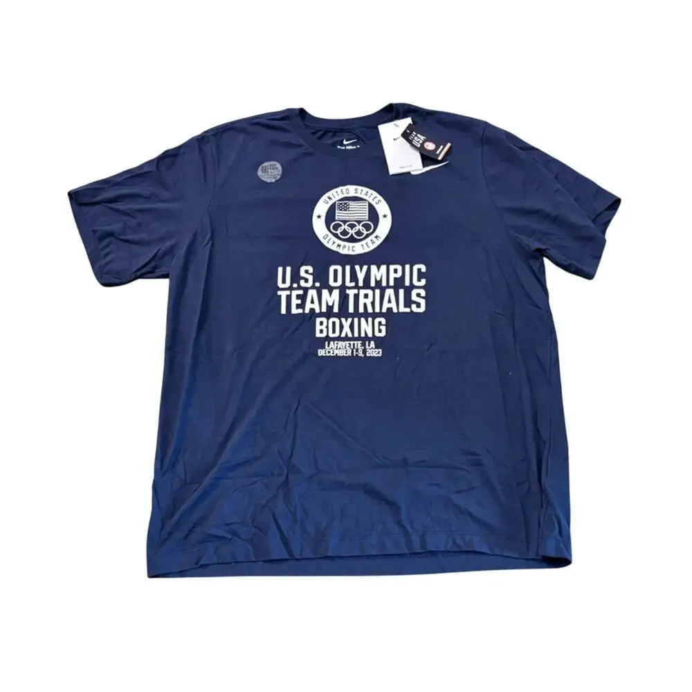 Nike Dri-Fit USA Wrestling Olympic Team Trials Navy Blue Shirt Men's XL New NWT